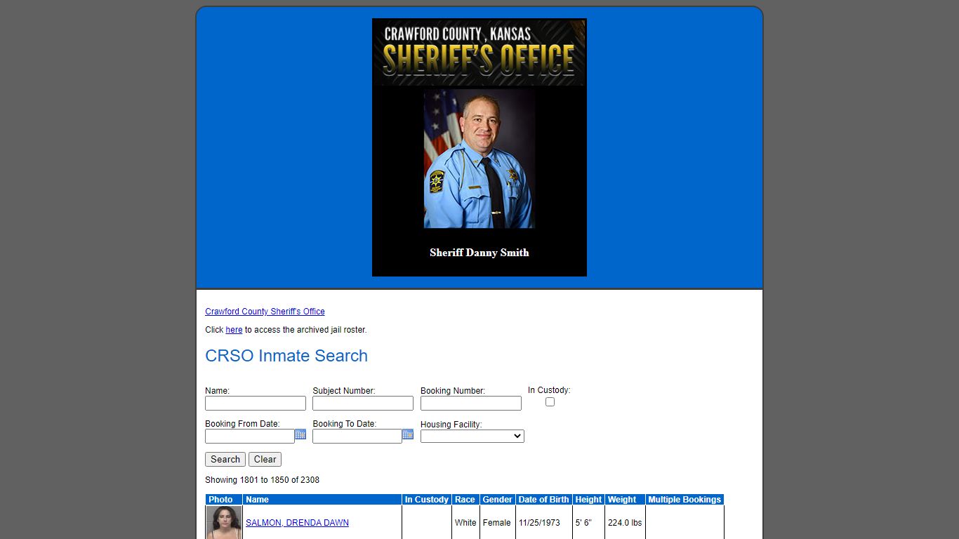 CRSO Inmate Search